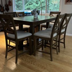 Tall Dining Table Set With 6 Chairs