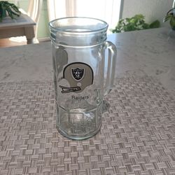 Vintage 1970'S NFL Glass Beer Stein "RAIDERS"