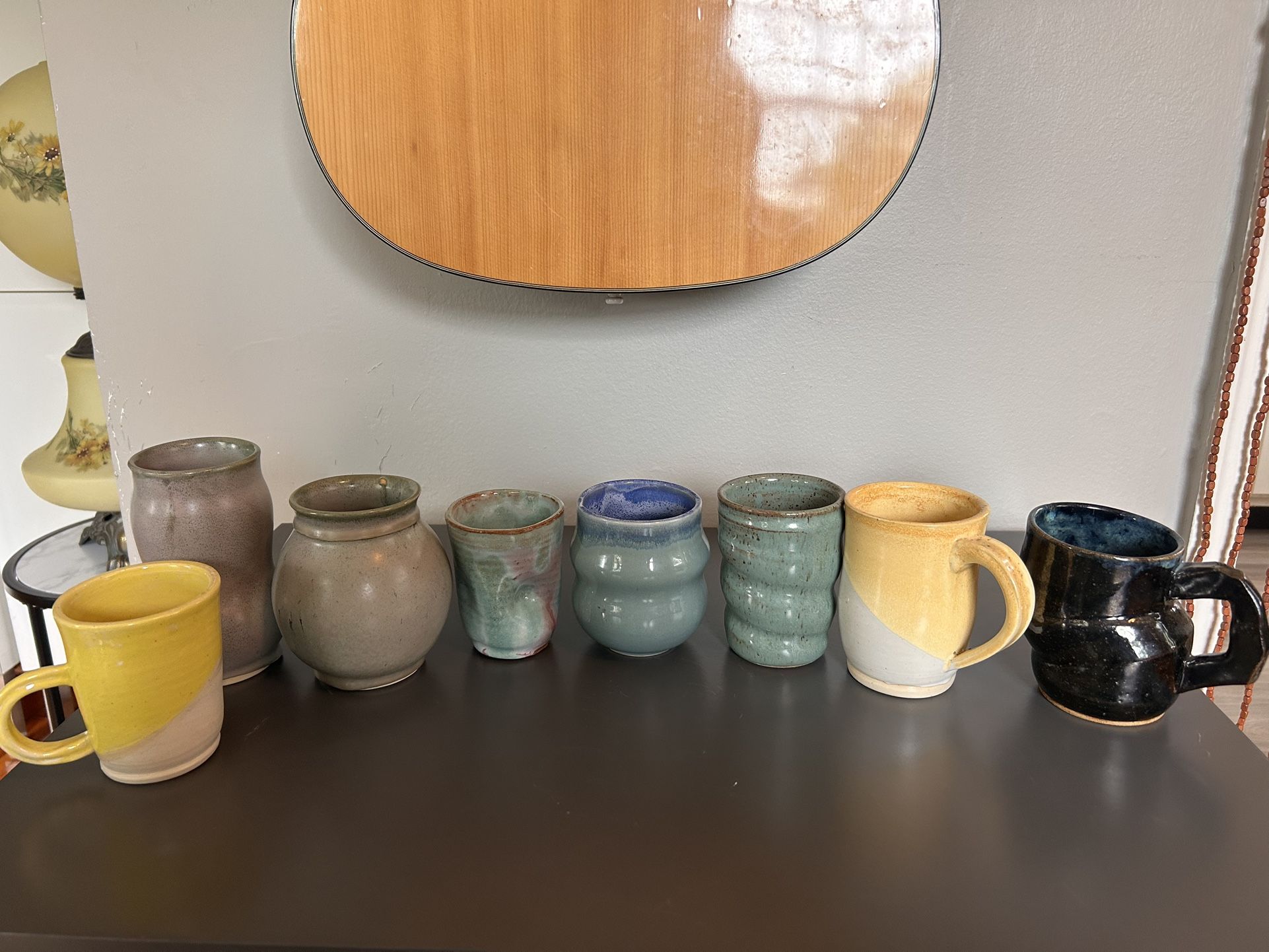 Set of 8 Handmade Pottery Mugs & Cups – Locally Made in Old Town Alexandria –
