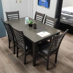 6 Chair Dining Set, In Stock!