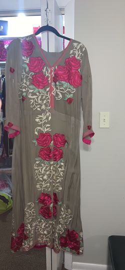 Latest Pakistani chiffons dress party wear/ long Maxie size large