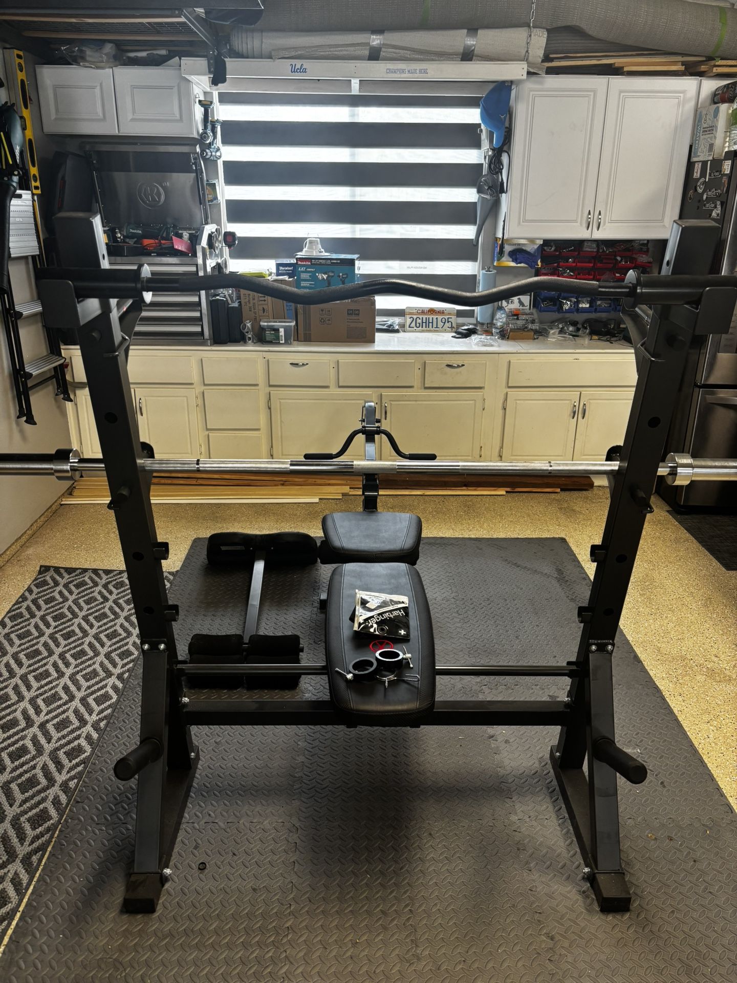 At Home Gym Weight Set, 45 Steel Bar Included