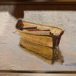 canvas boat painting