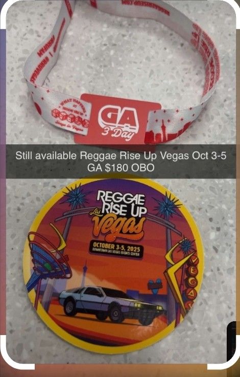 Las Vegas REGGAE RISE UP fest 2025 3 Day Pass. 