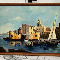 VINTAGE FRAMED LOUIS L. FELDMAN OIL PAINTING 1979