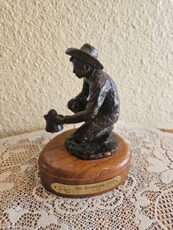 Solid Bronze Statue "The Accounting Circle"  on wood base
