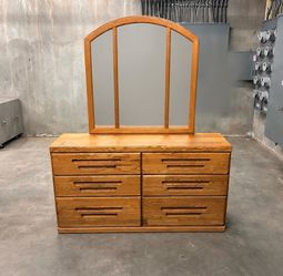 Wooden Dresser with Mirror