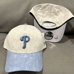MLB New Era Philadelphia Phillies Off White Sky Blue Brim 9forty A Frame SnapBack Hats 
