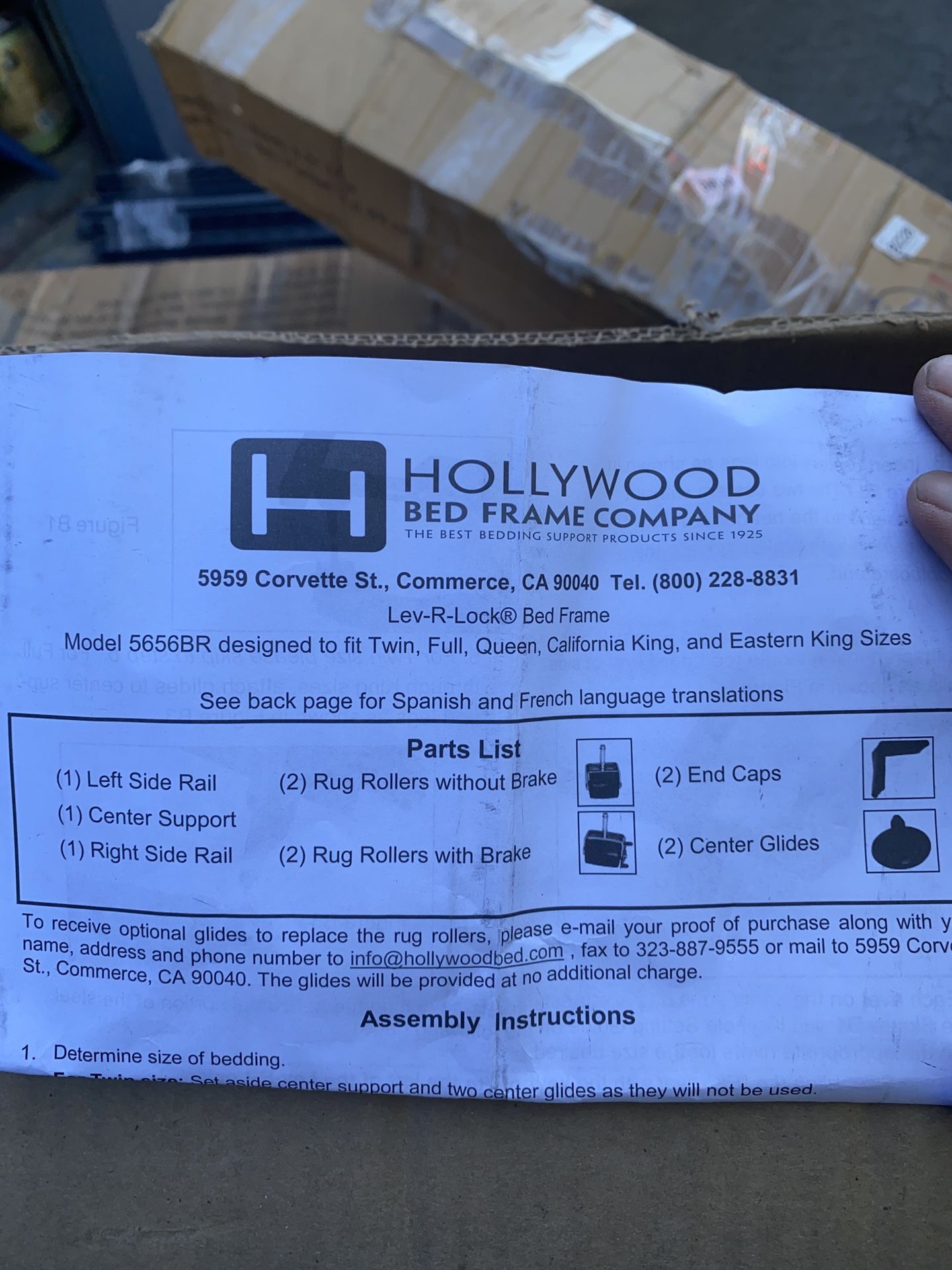 New Hollywood full To king Bed Frame