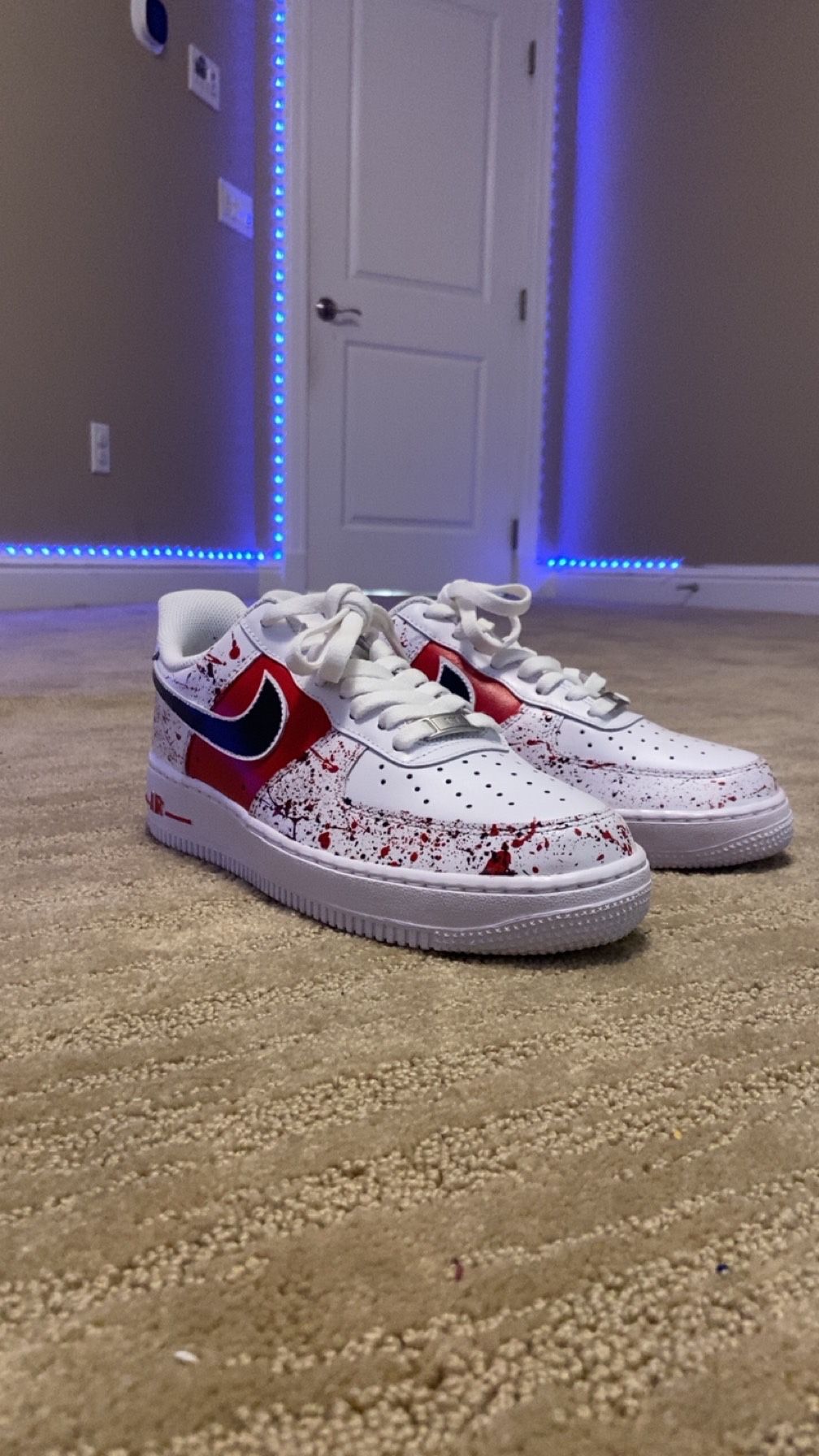 Custom Air Force-1 Style Shoes — Size: 8 In Mens, 9.5 In Womens