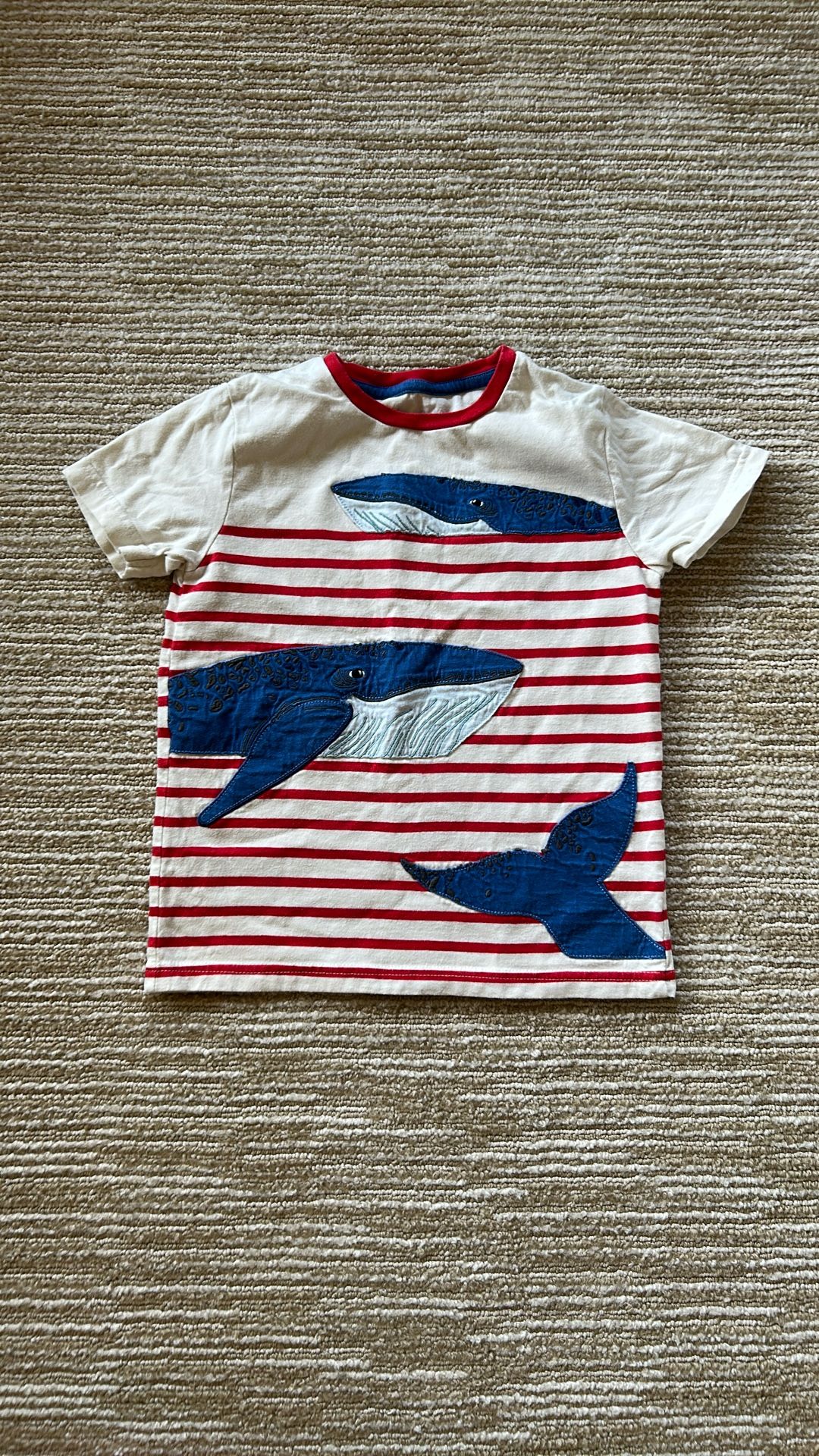 Mini Boden Whale Tee Shirt Size 7-8Y