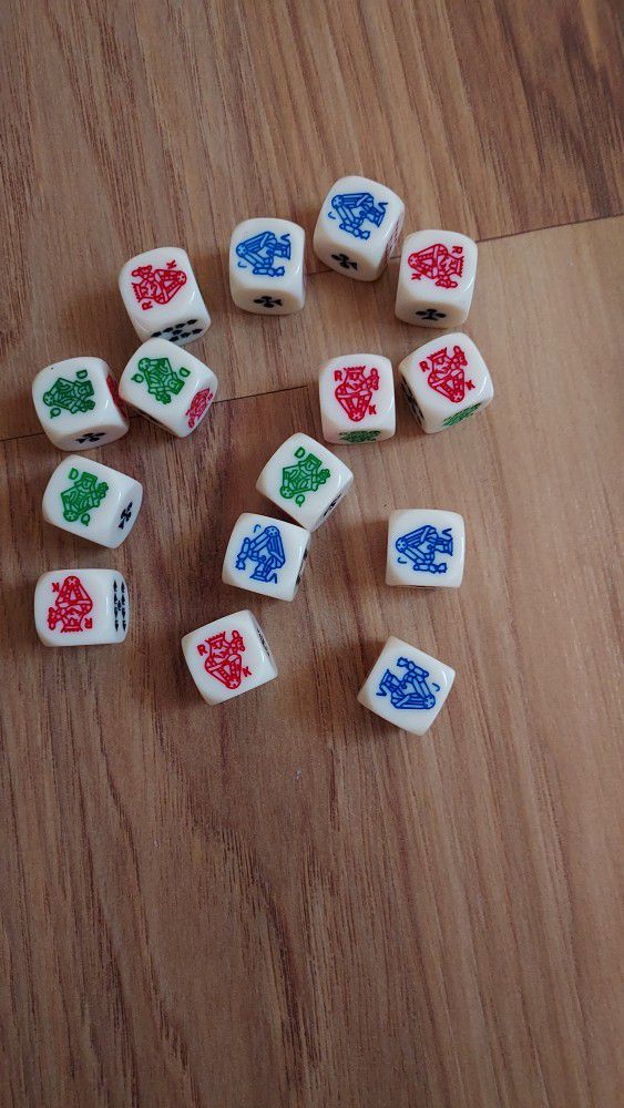 Poker Dice Lot Off White Rounded Corners Set Of 15