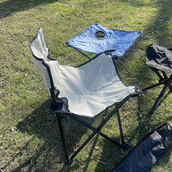 Small chair, small table, small stool, possibly for fishing