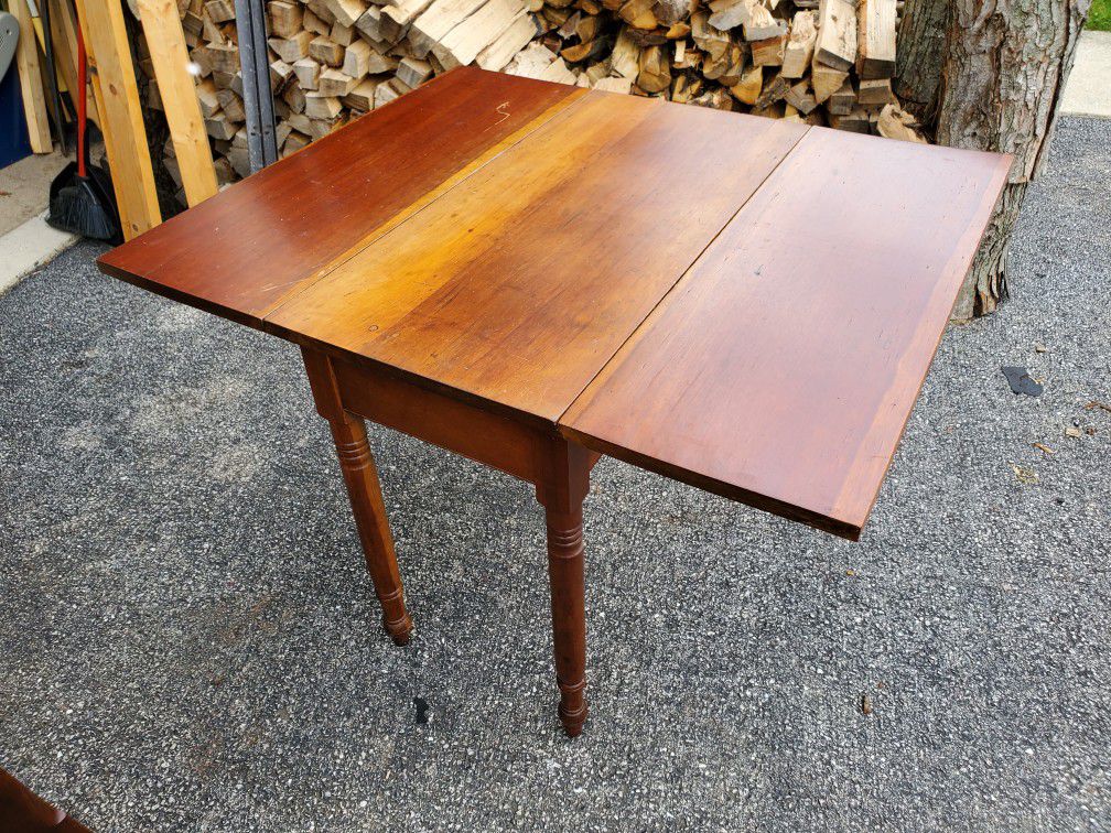 Wooden Drop Leaf Kitchen Table