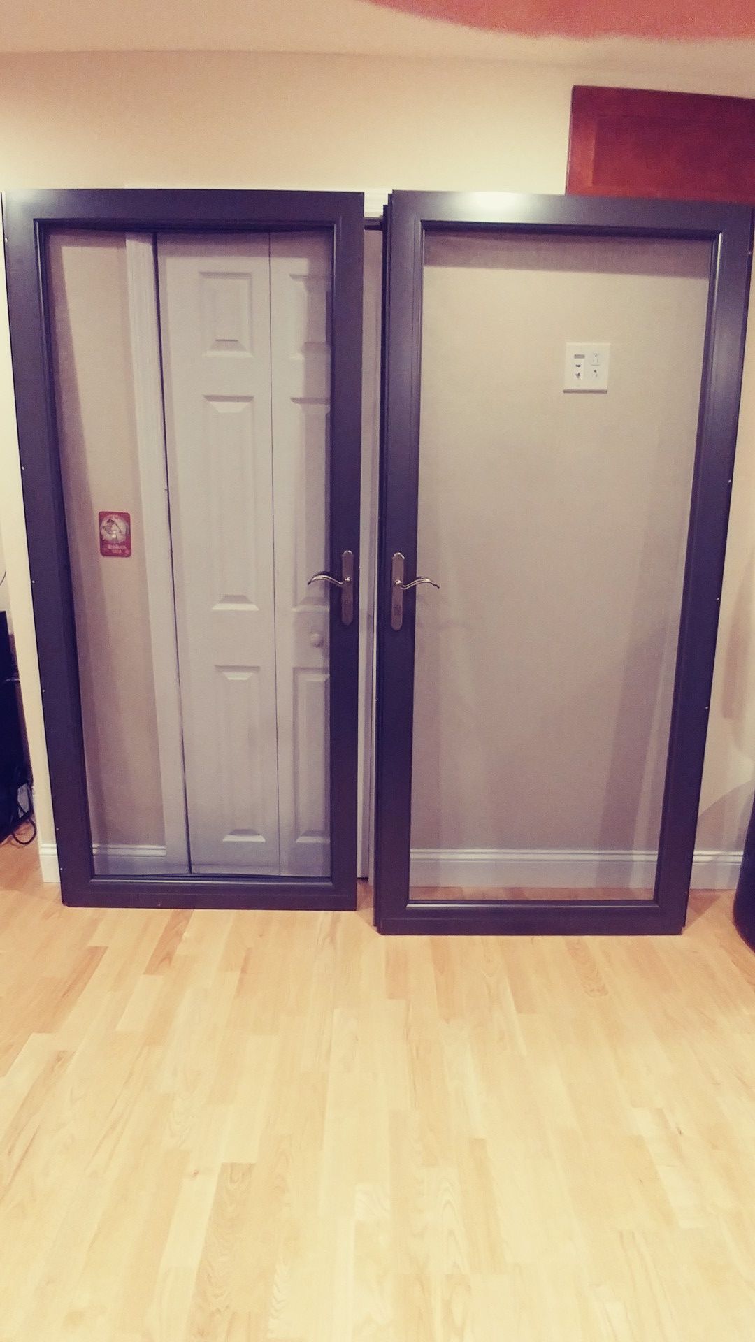 Pella storm doors 72 W 81 H w/ full screens