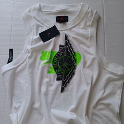 Size XXL Nike Air Jordan Jumpman Men's Classic Wings White Tank Top Mesh Jersey