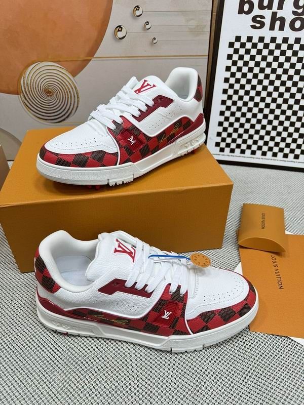 Men's red shoes and casual skate shoes