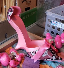 Stylish Pink High Heel Wine Holder