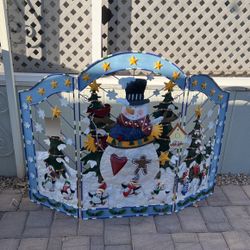 Tri Fold Christmas Fireplace Screen 