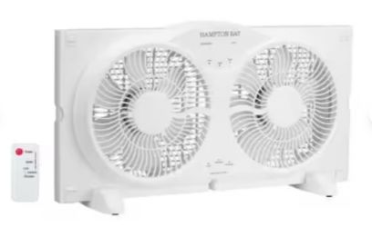Hampton Bay 9” 3 Speed Digital Window Fan w/Remote Control White