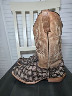 Cody James Vaqueras Pirarucu Western Boots Square Toe RC1184-2 Men's Size 10 D