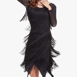 Women's Ballroom Dancewear Fringe Dance Costume Tulle