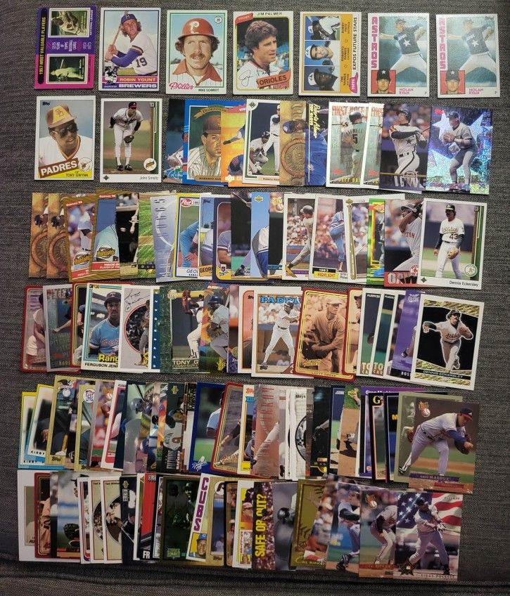 1970s 1980s 1990s MLB Hall Of Famer Lot of 125 Total Baseball Cards Hank Aaron Mickey Mantle Ryan