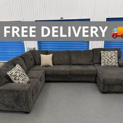 Large gray, Ashley's sectional free delivery