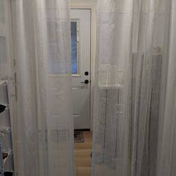 Curtains (4 Panels Stripe, Cream )