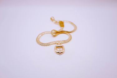 14K gold popcorn design female necklace