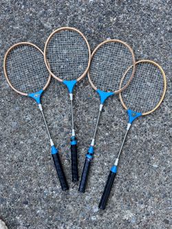 Vintage Falcon Badminton Rackets Set of 4 Wood Racquets