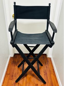 Black Folding Director’s Chair – Portable Makeup Photography Camping Chair