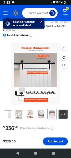 White Indoor sliding barn door