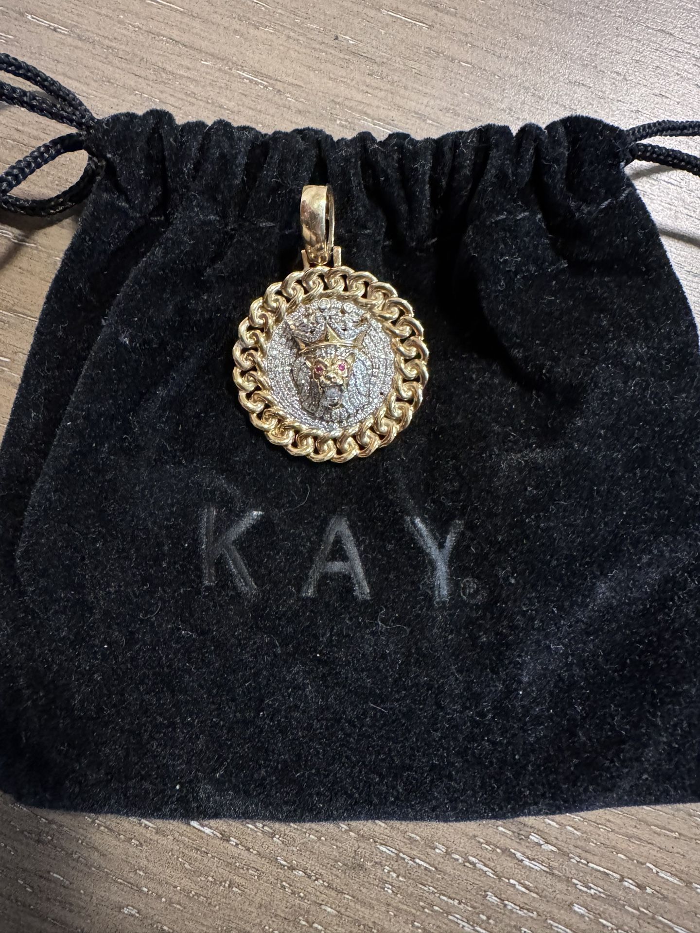 Fígaro Chain With Lab Diamonds Lion Pendant