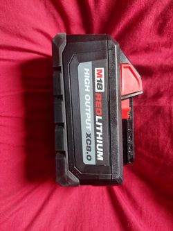 Serious buyers  cash only no zell Milwaukee m18  8.0 high output battery  $110 open box never used pick up beaumont ca