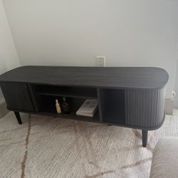 Black tv stand with side drawers
