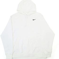 Nike White Fleece Pullover Hoodie 