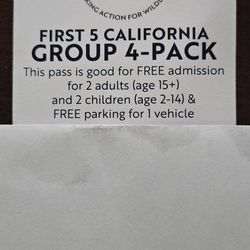 Oakland Zoo Ticket Coupon Family Pack 