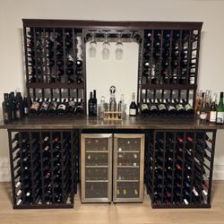 Custom Wine Rack With Fridge