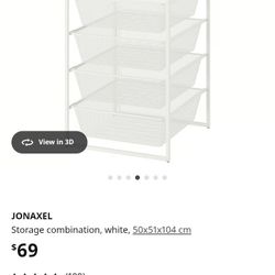 Ikea Jonaxel Wire Basket Organizer Six Drawer 