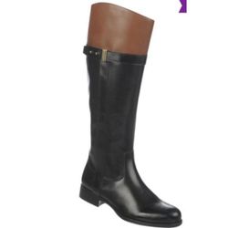Naturalizer Josette black brown leather equestrian riding boots size 7W   Size 7W  1.25” heel   Cute preppy equestrian style boots   In really good co