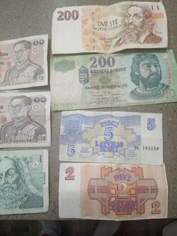 Foreign money from different countries bills make an offer pick up in cypress