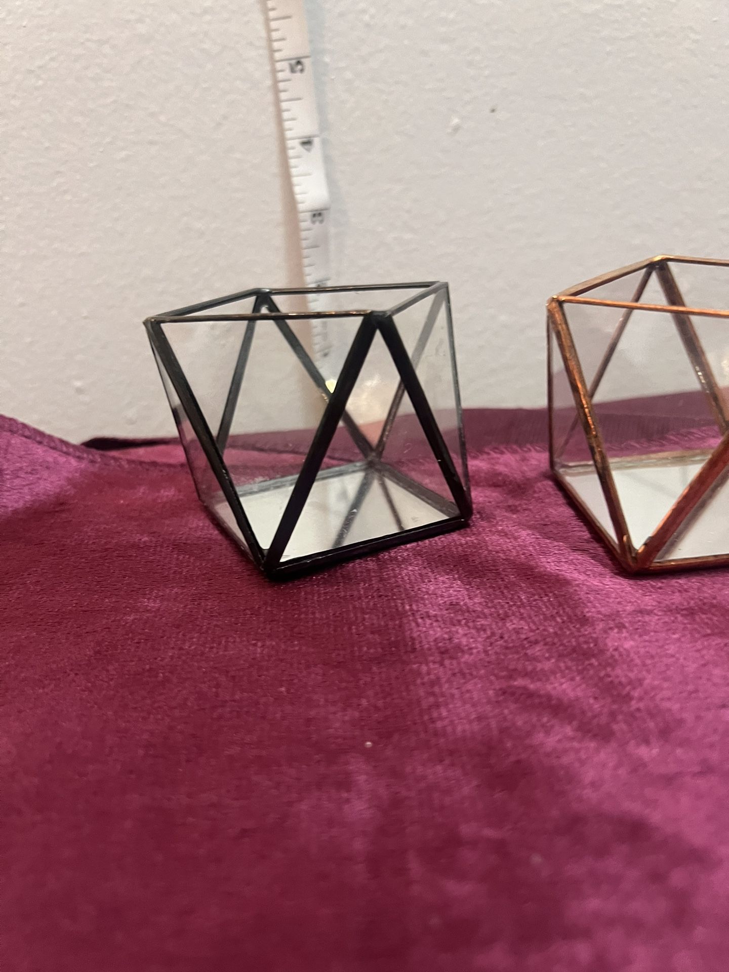 Glass Candle Holders With Mirror Base