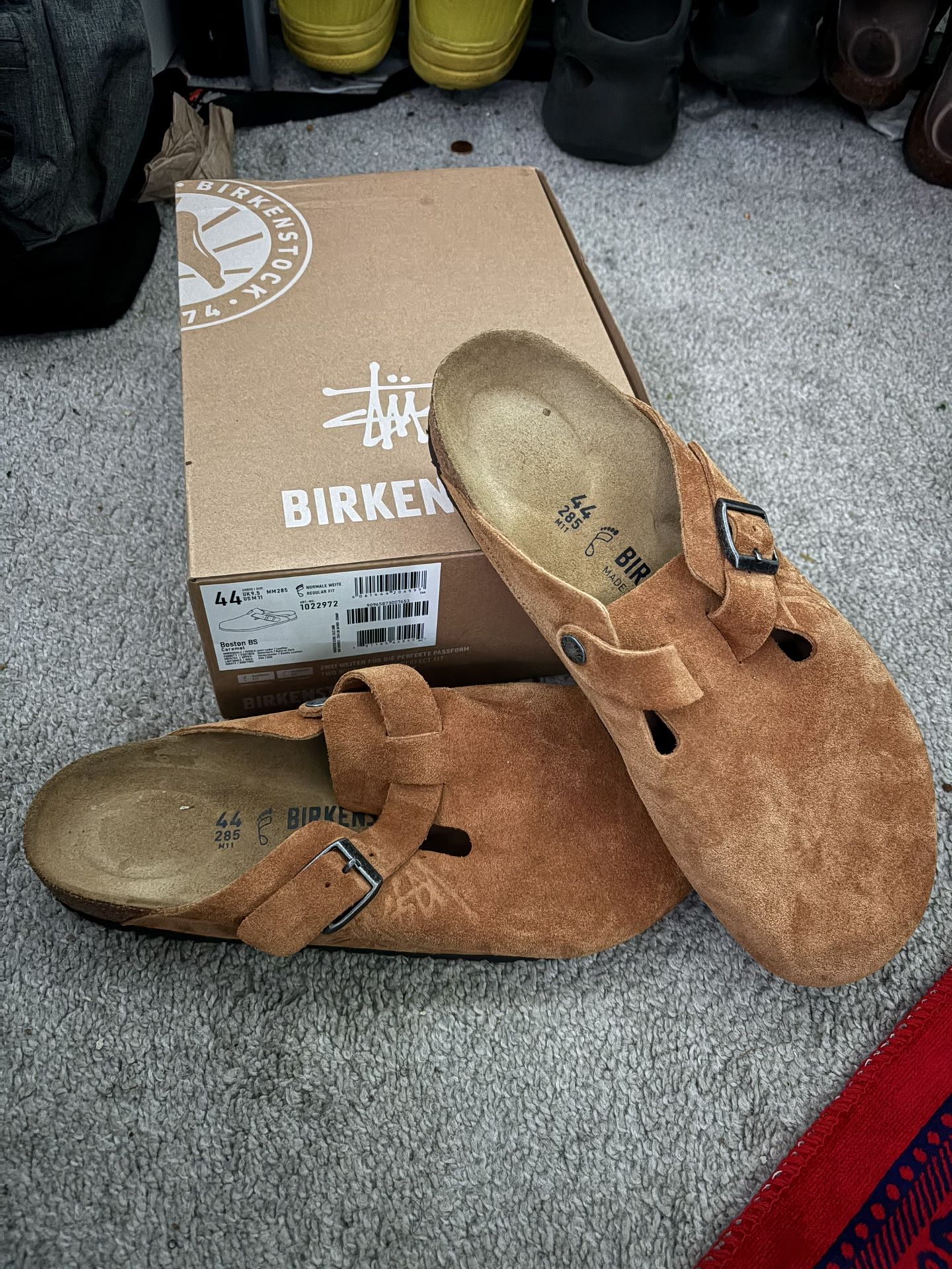 Birkenstock X Stussy Boston Clog Size 10 Carmel Color 