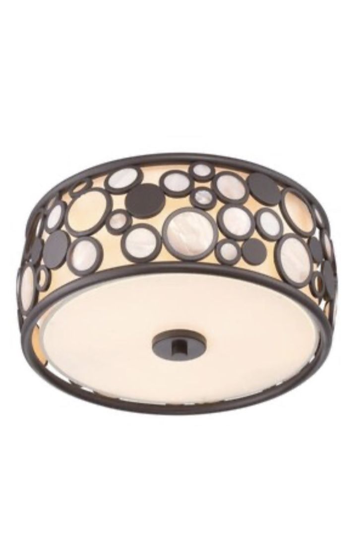 3 Quoizel Fairgate 3-Light 14-in Bronze Flush Mount Light