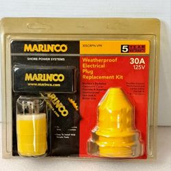 Marinco Locking Male Plug Replacement Kit W/Boot, & Straps 30A 125V 305CRPN.VPK