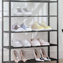 New 5-Tier Stackable Shoe Rack, Expandable & Adjustable Shoe Organizer Storage Shelf