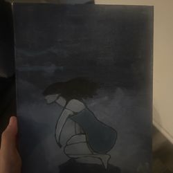 The Marías "Submarine" Hand-Painted Canvas Art – Deep Blue Aesthetic. Only cash