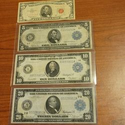 Set of 1914 Federal Reserve Large Size Notes