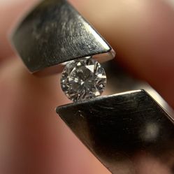Diamond Ring Tension Set Titanium Band